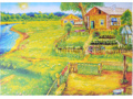 Коллективная аппликация "Времена года. Лето в деревне"
